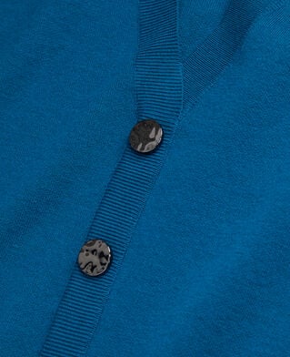 The Kooples F MEDIUM BLUE blue sweater with buttoning on the back