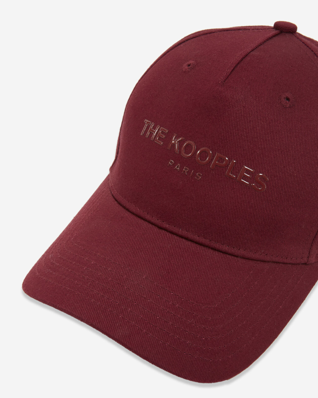 The Kooples MIXTA BURGUNDY gorra algodón burdeos logotipo glossy