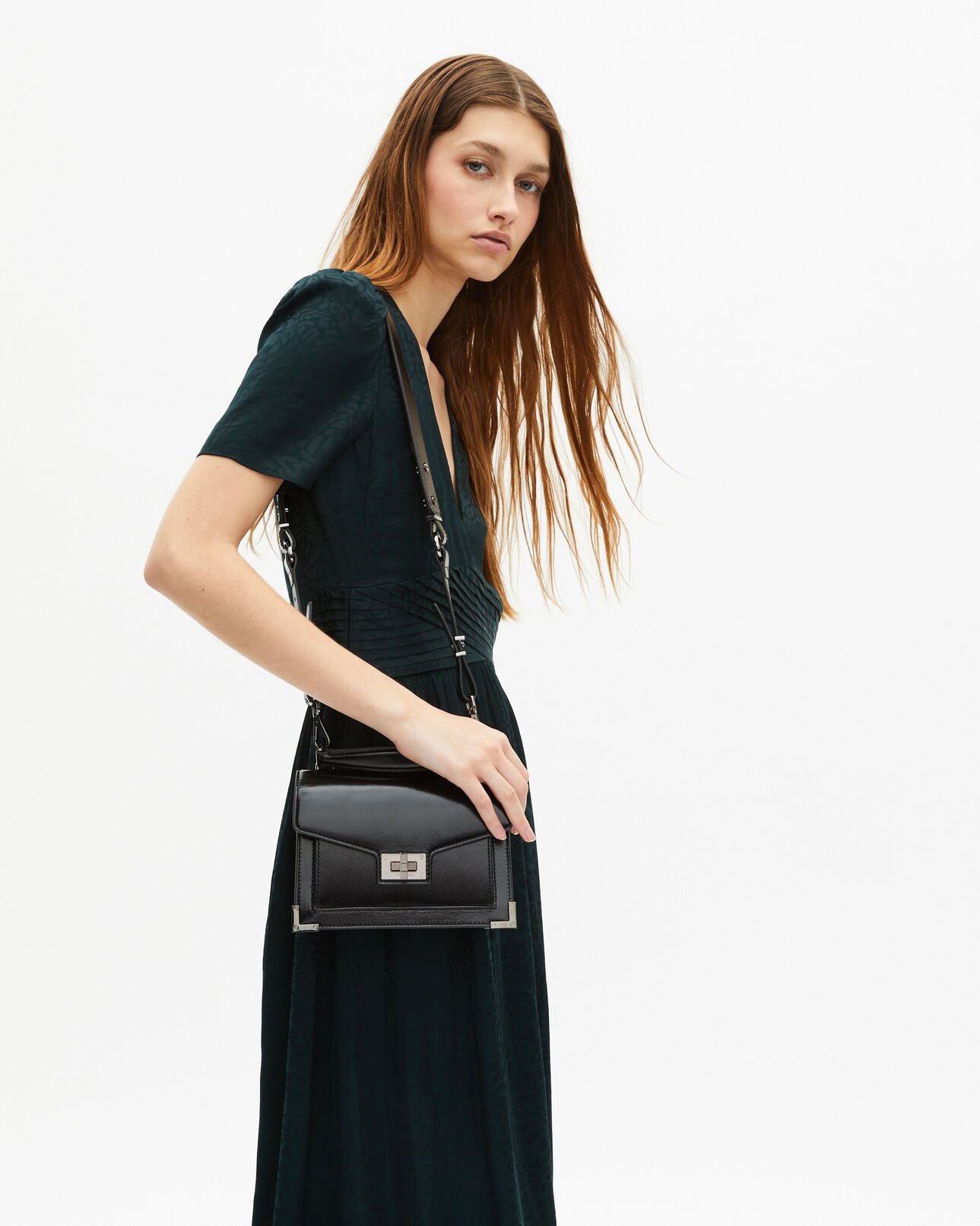 The Kooples FEMME BLACK sac emily small en cuir noir