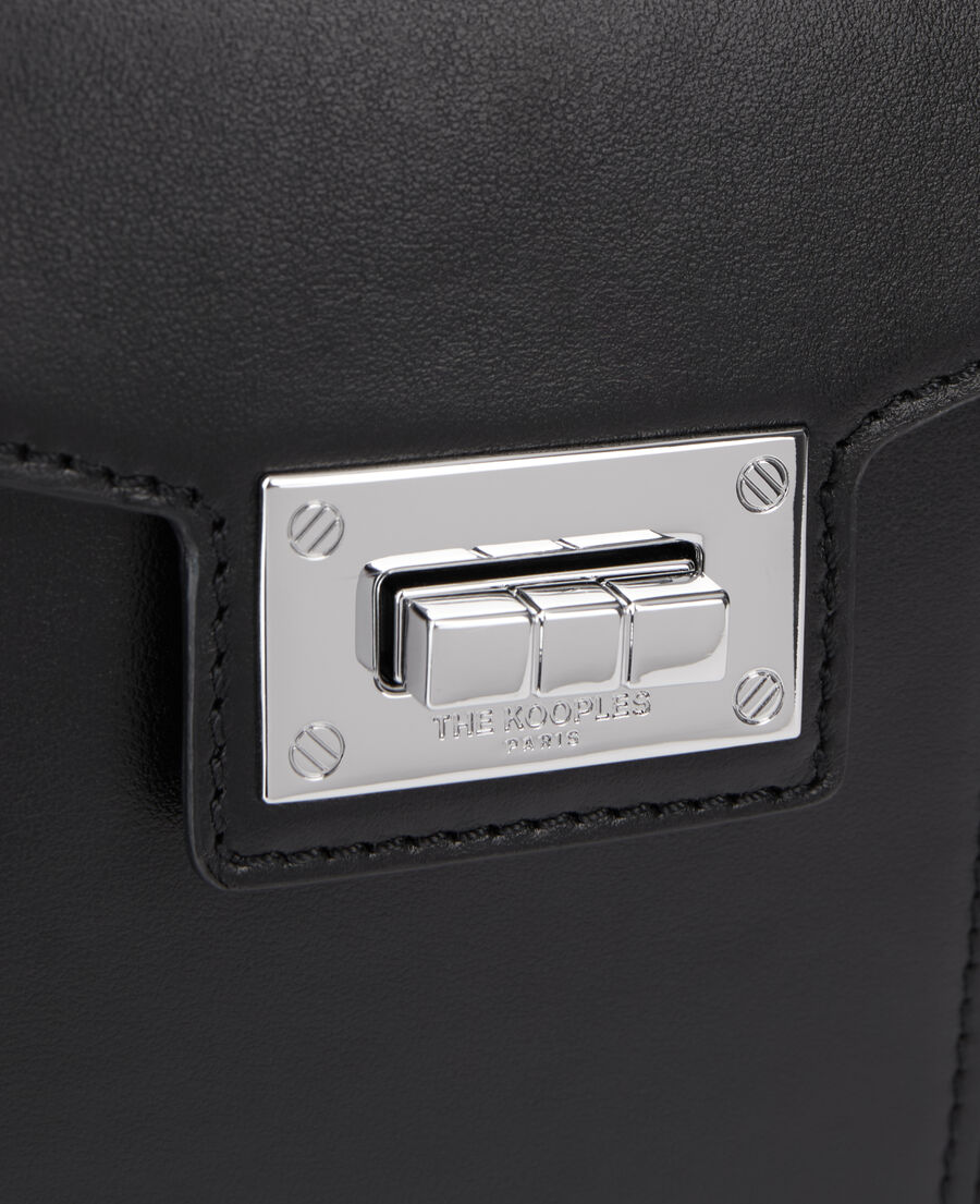 The Kooples WOMEN BLACK emily reporter bag in black leather