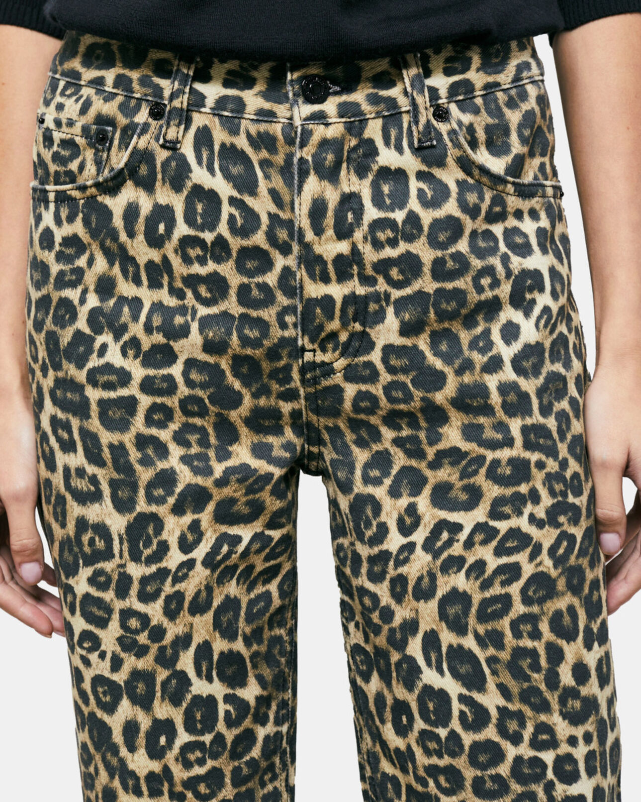 The Kooples FEMME LEOPARD jean droit léopard