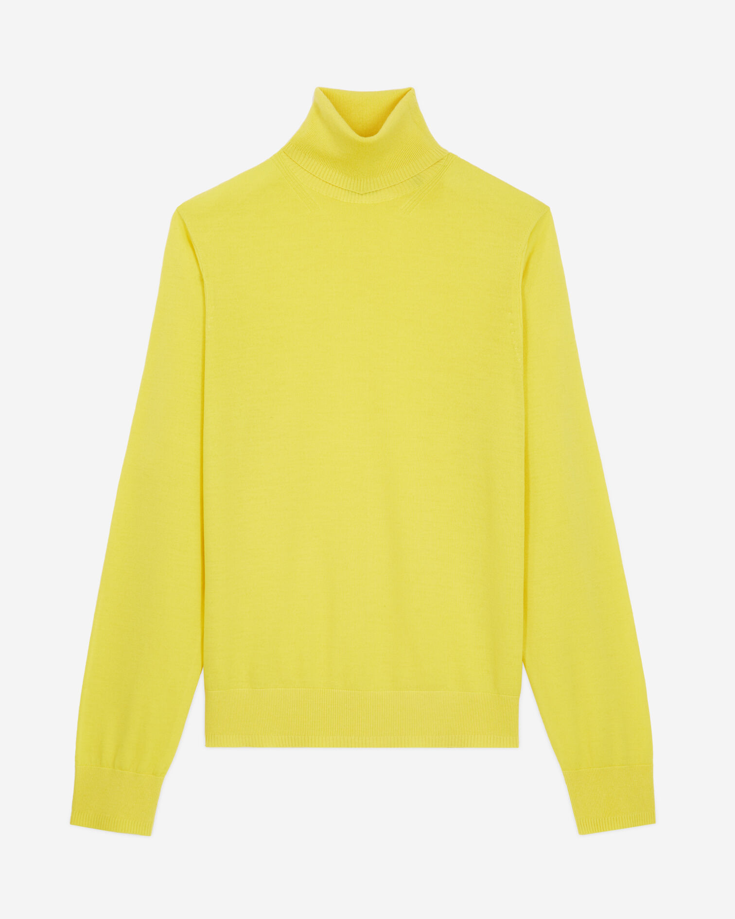 Yellow merino wool sweater, YELLOW, hi-res image number null