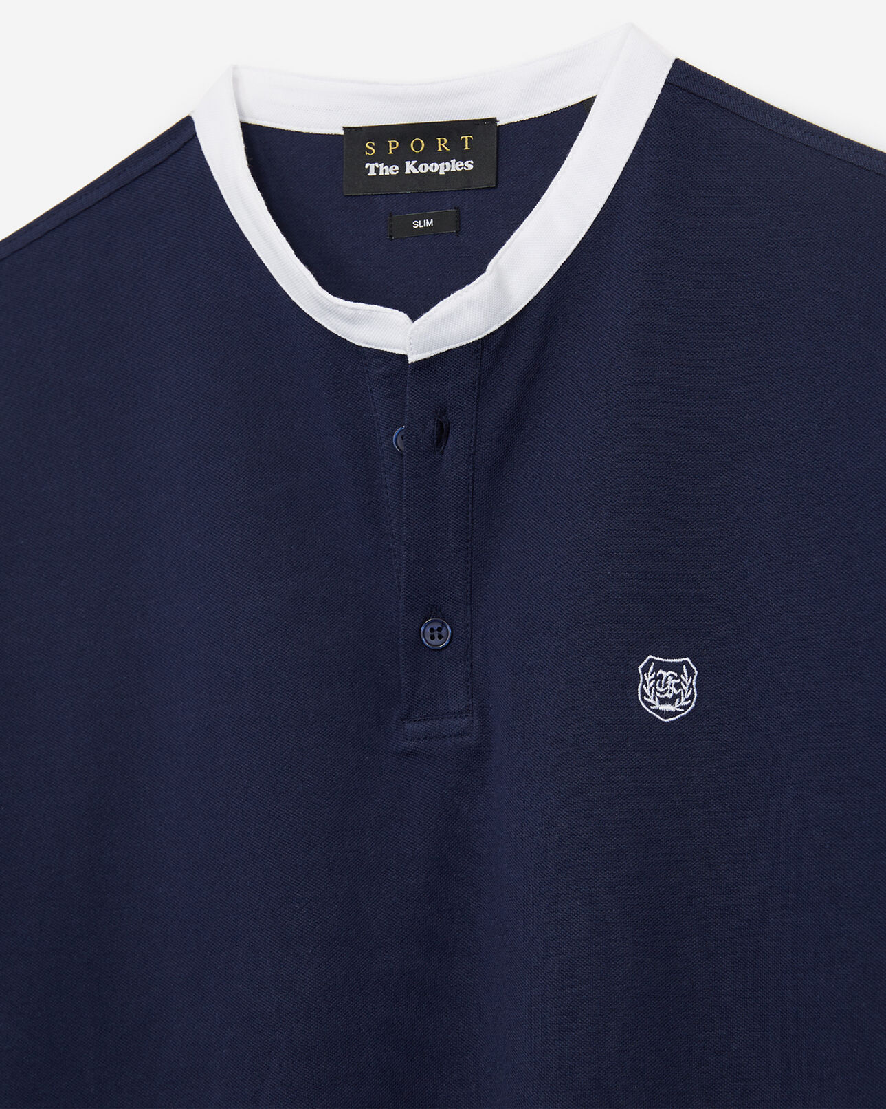 The Kooples HOMME NAVY polo bleu à encolure contrastée blanc