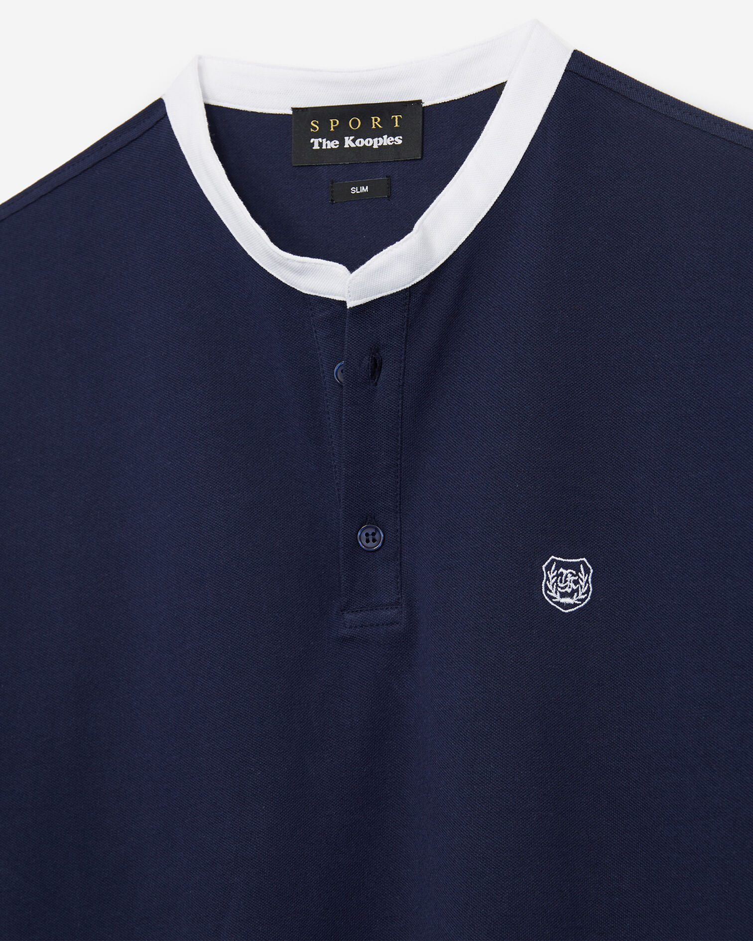 Polo bleu à encolure contrastée blanc, NAVY, hi-res image number null