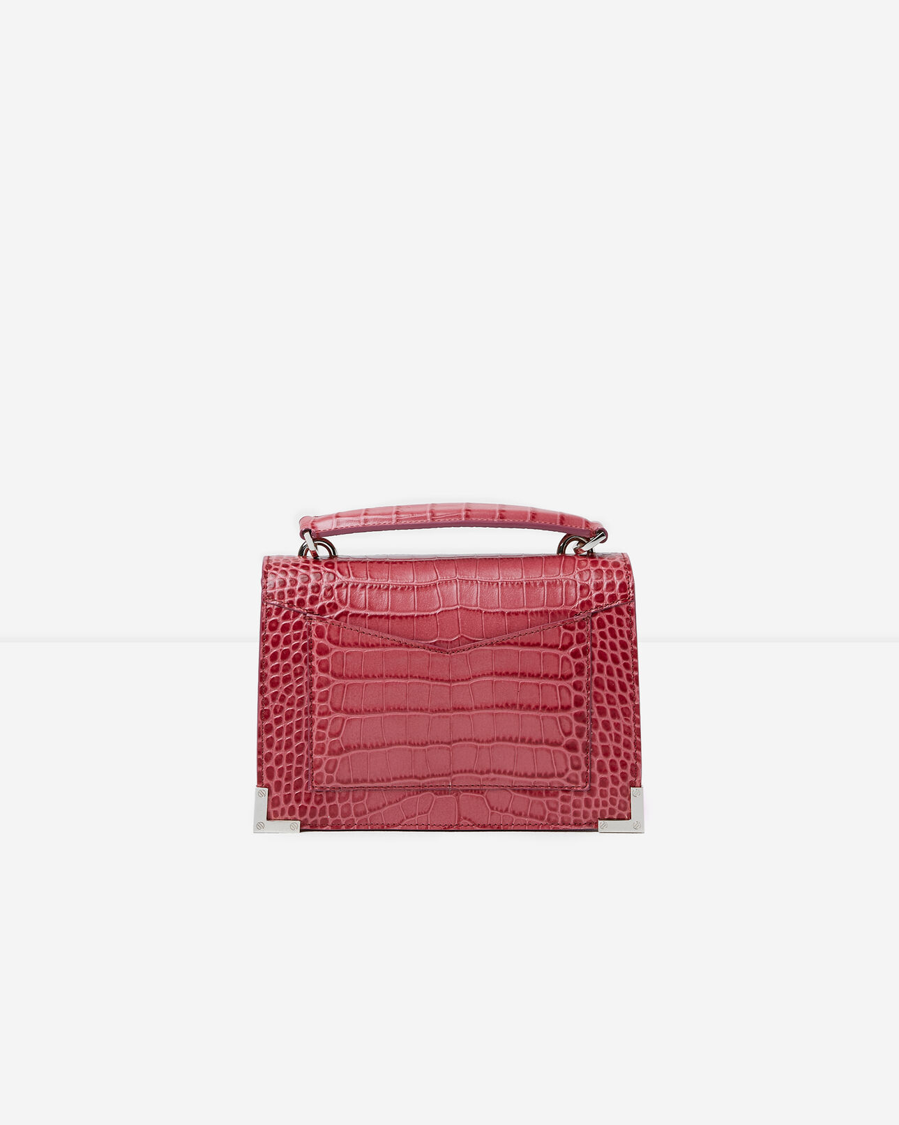 The Kooples DAMEN FUSHIA sac embosse croco cuir small