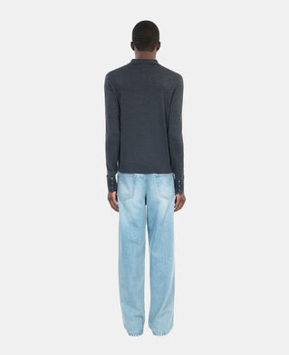 The Kooples MEN ANTHRACITE MELANGE grey wool sweater