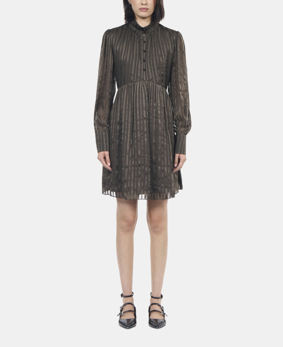 The Kooples WOMEN KAKI short khaki silk dress