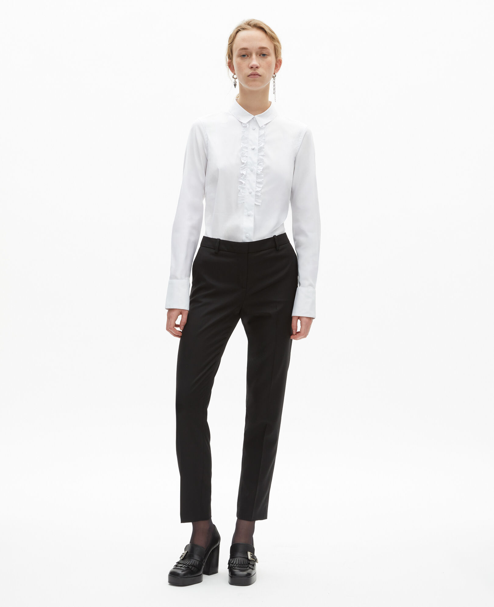 The Kooples DAMEN WHITE weißes hemd aus popeline