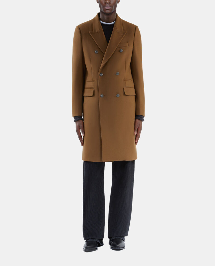The Kooples MEN CAMEL long camel wool blend coat