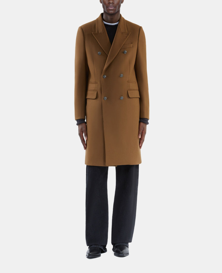 The Kooples MEN CAMEL long camel wool blend coat