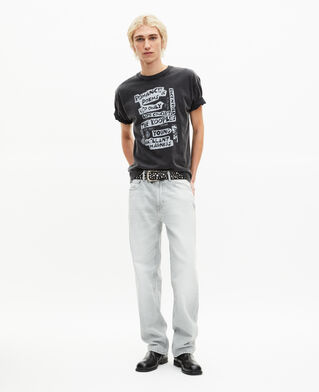 The Kooples MEN BLACK WASHED romance poems t-shirt, black