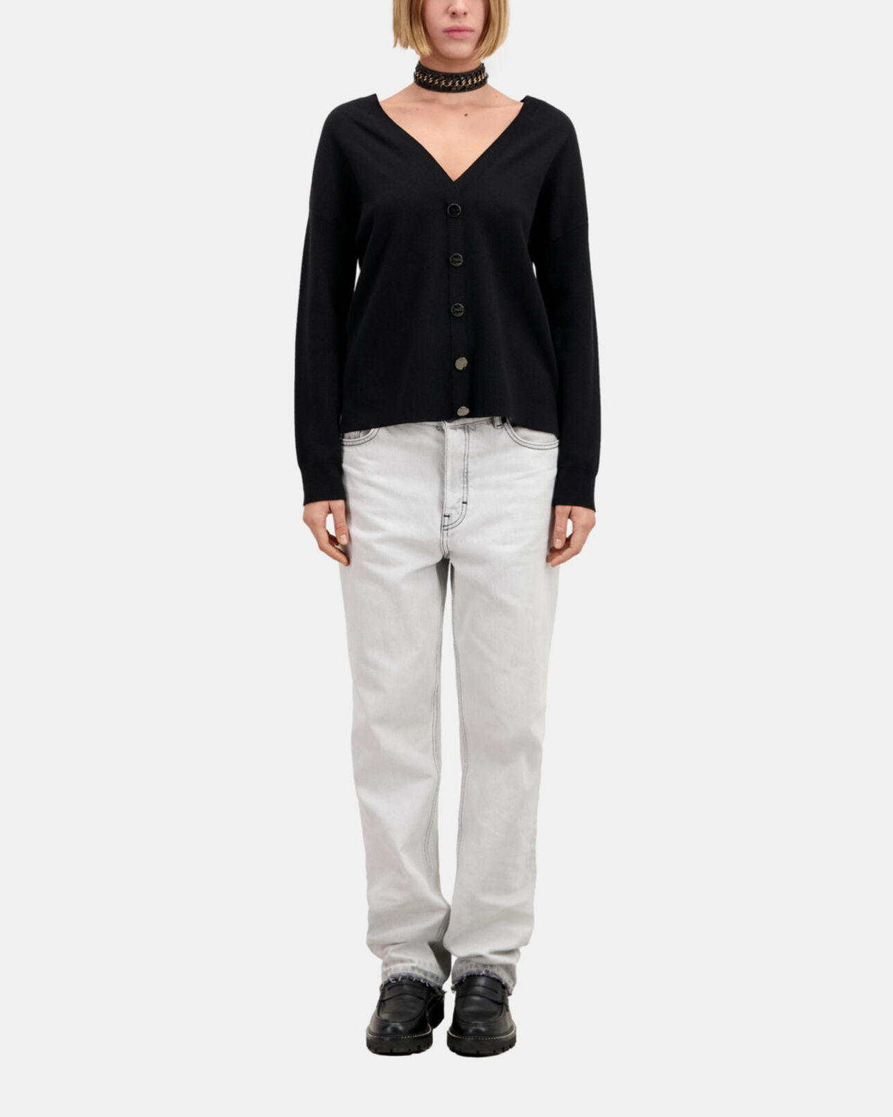 The Kooples FEMME BLACK pull avec boutonnage dans le dos