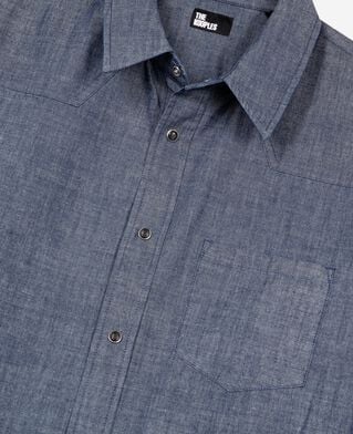 The Kooples HOMME BLUE ELECTRIC chemise en denim brut bleue