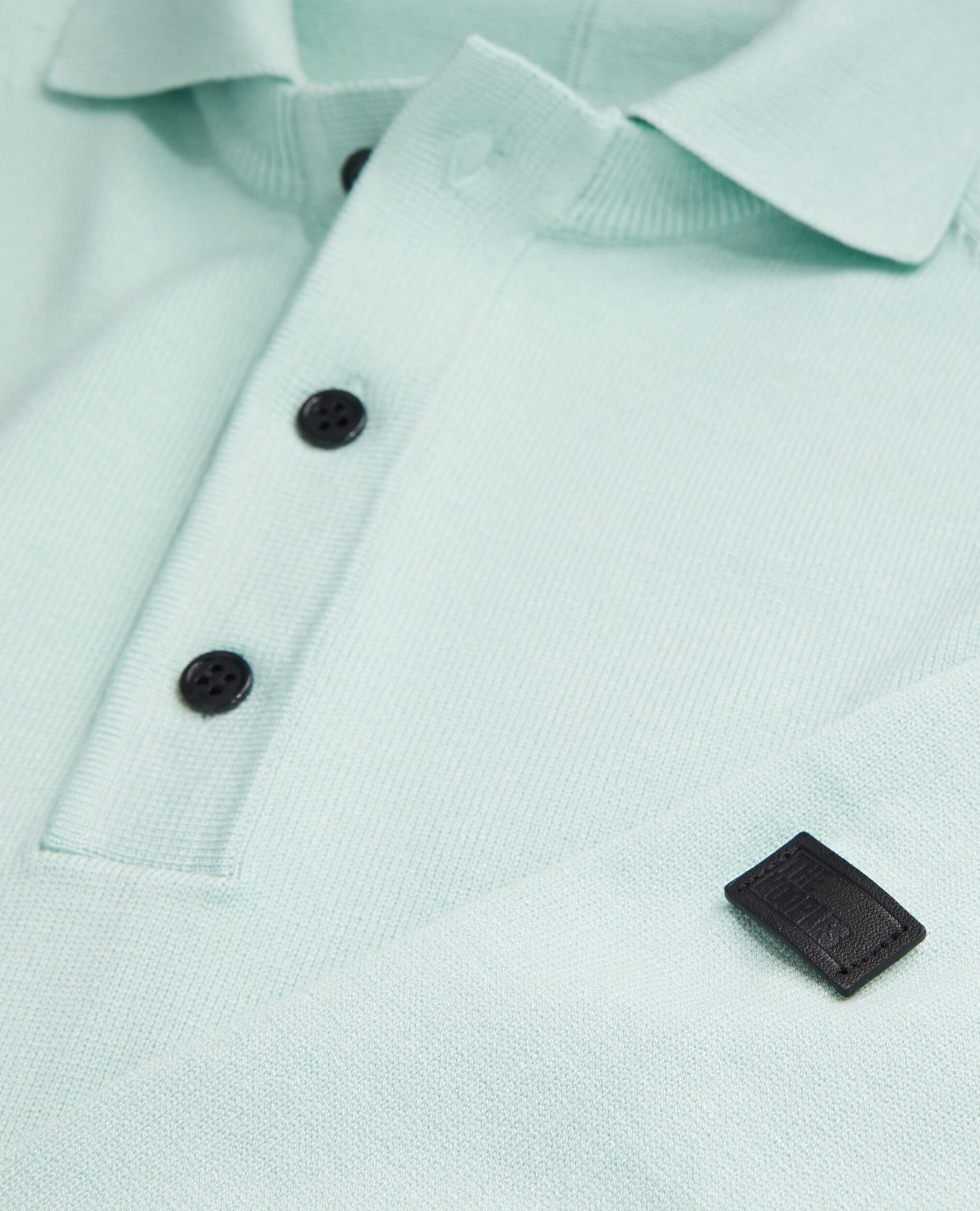Green knit polo t-shirt, OCEAN, hi-res image number null