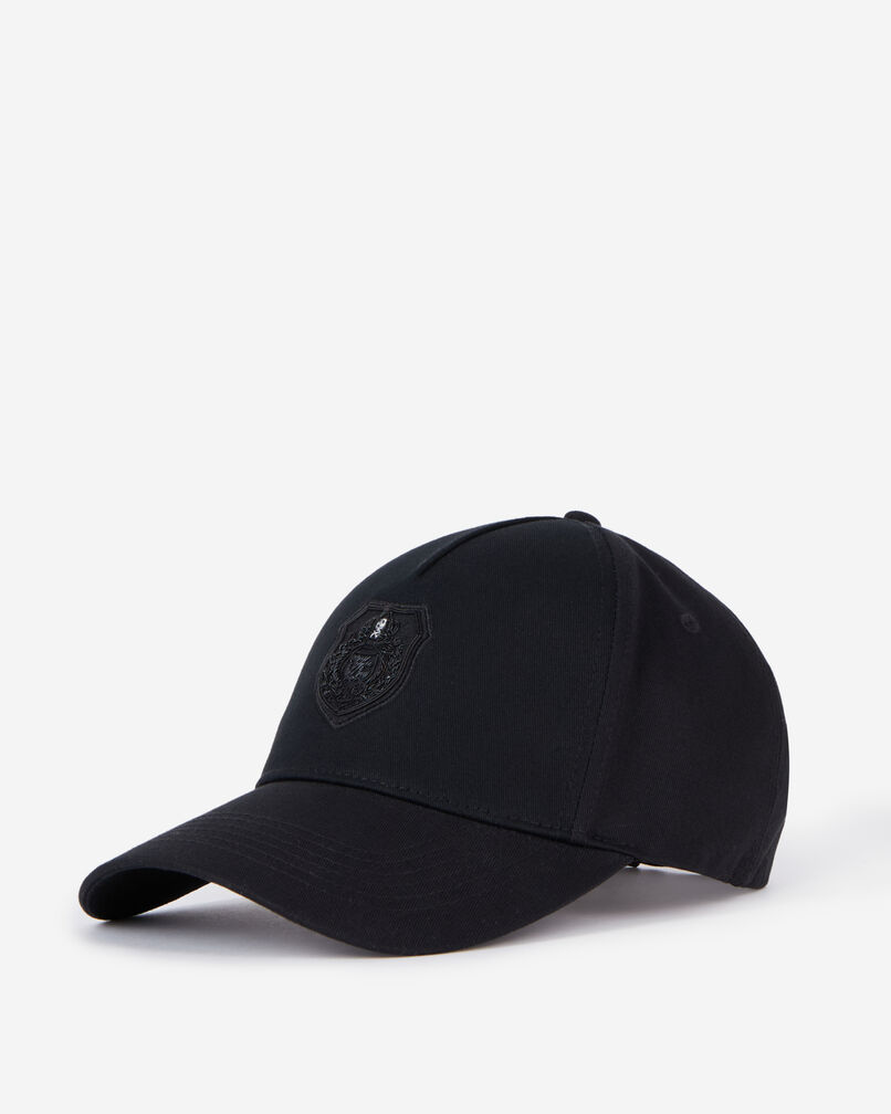 The Kooples MIXED BLACK black cap with blazon patch