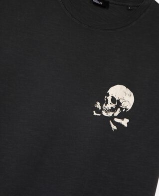 The Kooples MEN BLACK WASHED black skull t-shirt