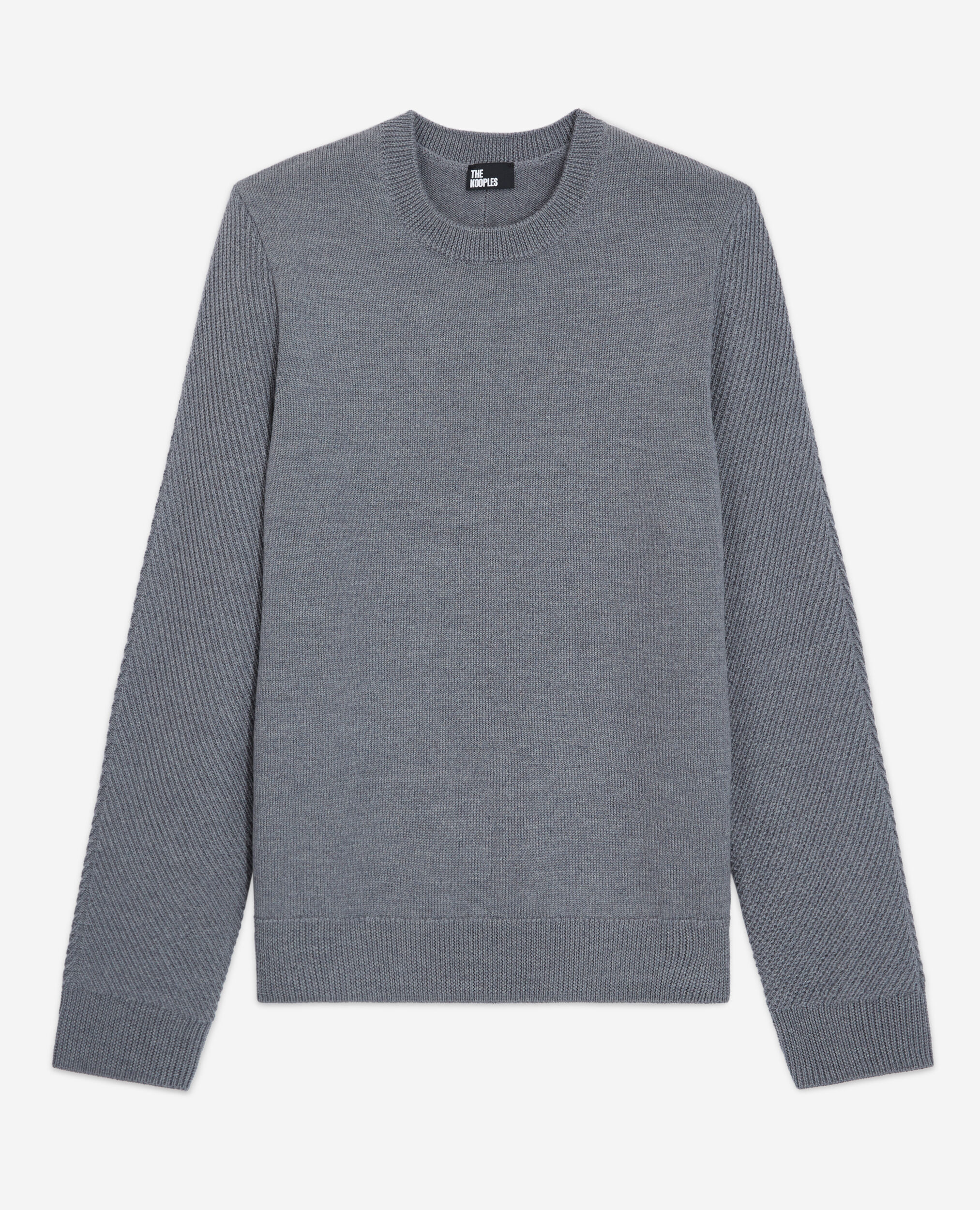 Gray wool sweater, MIDDLE GREY, hi-res image number null