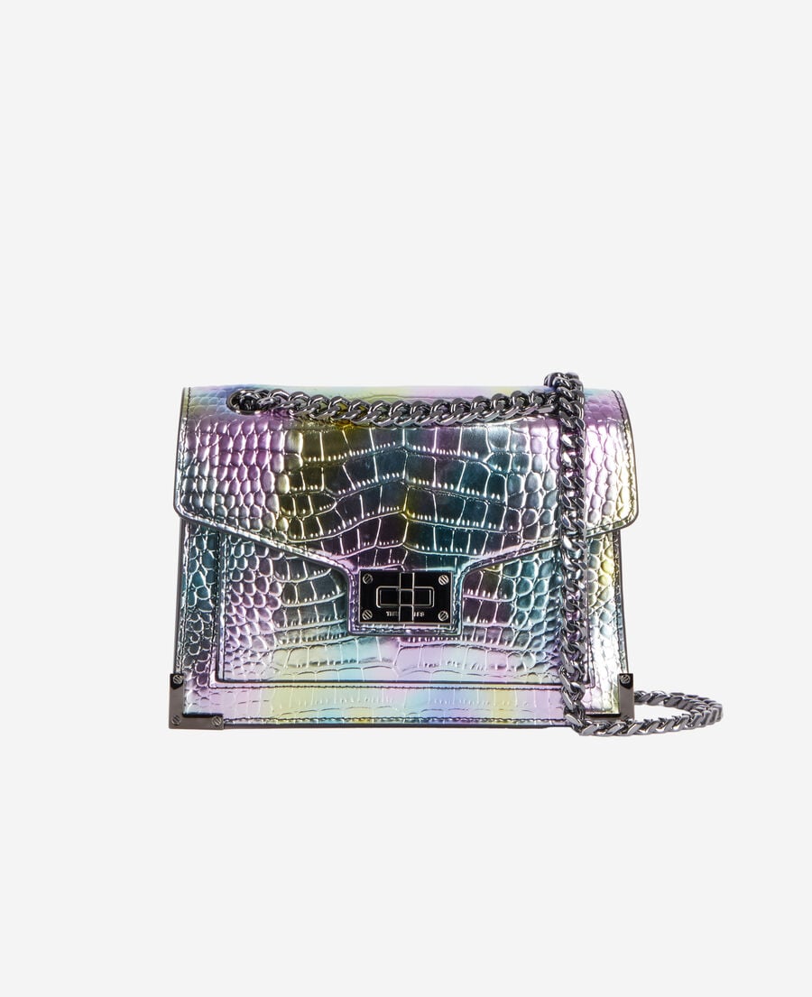 The Kooples WOMEN MULTICOLORE/BLACK emily chain bag in multicolor iridescent leather