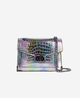 The Kooples WOMEN MULTICOLORE/BLACK emily chain bag in multicolor iridescent leather