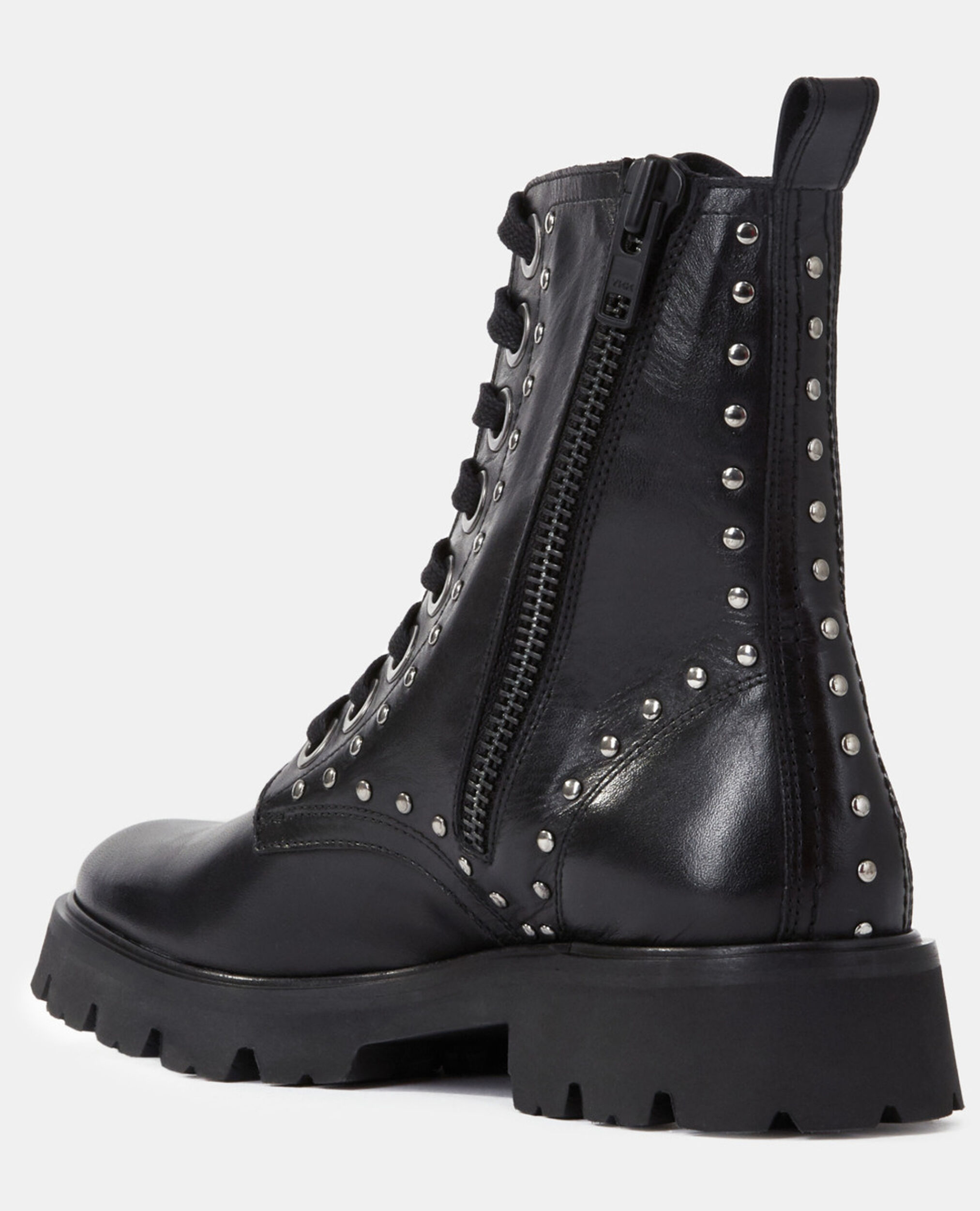 Black leather ranger boots, BLACK, hi-res image number null