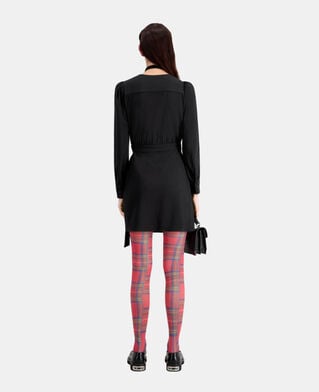 The Kooples F BLACK short black crepe wrap dress