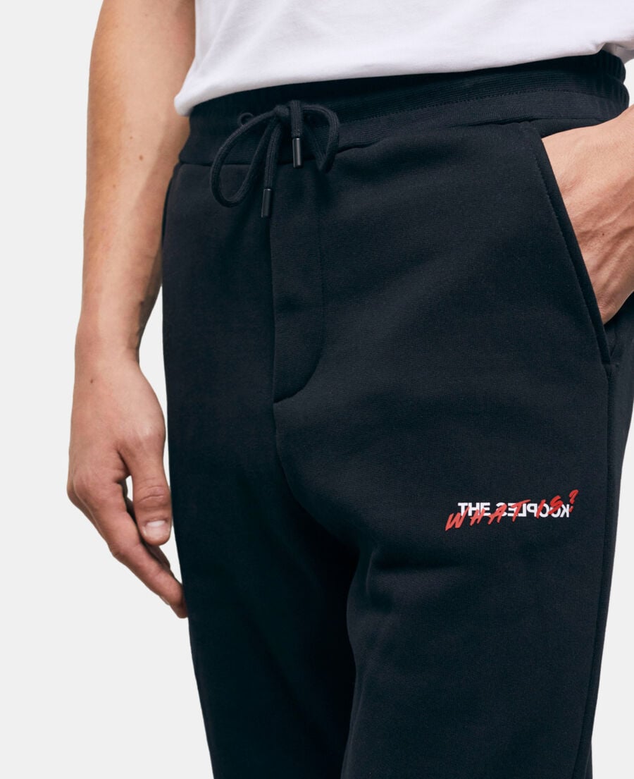 The Kooples MEN BLACK black joggers with what is print