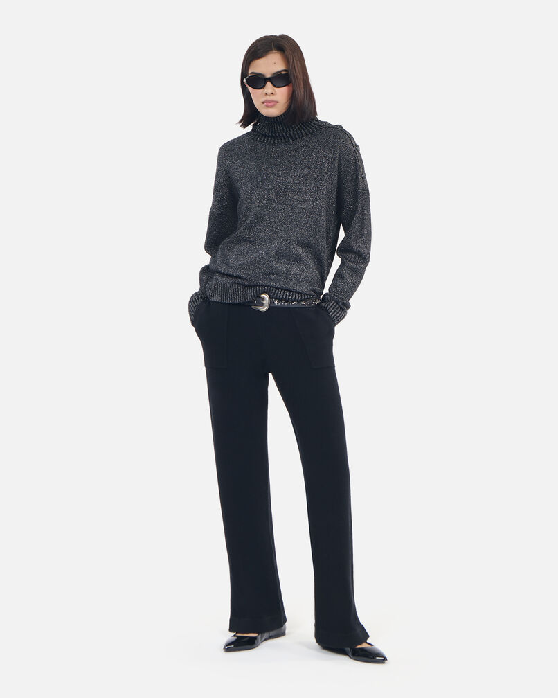 The Kooples DAMEN BLACK schwarzer pullover aus wolle und kaschmir