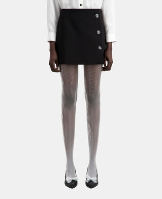 The Kooples FEMME BLACK jupe courte noire en crêpe