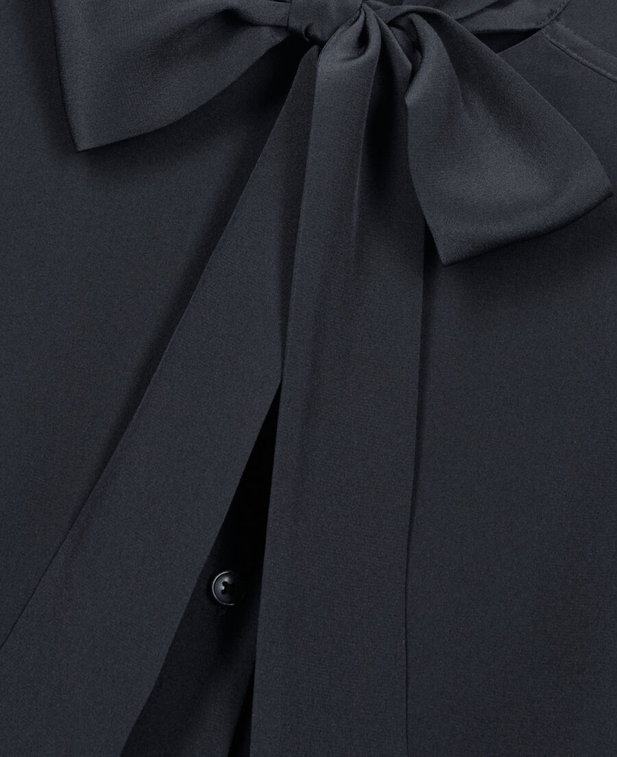 The Kooples WOMEN BLACK short black silk shirt