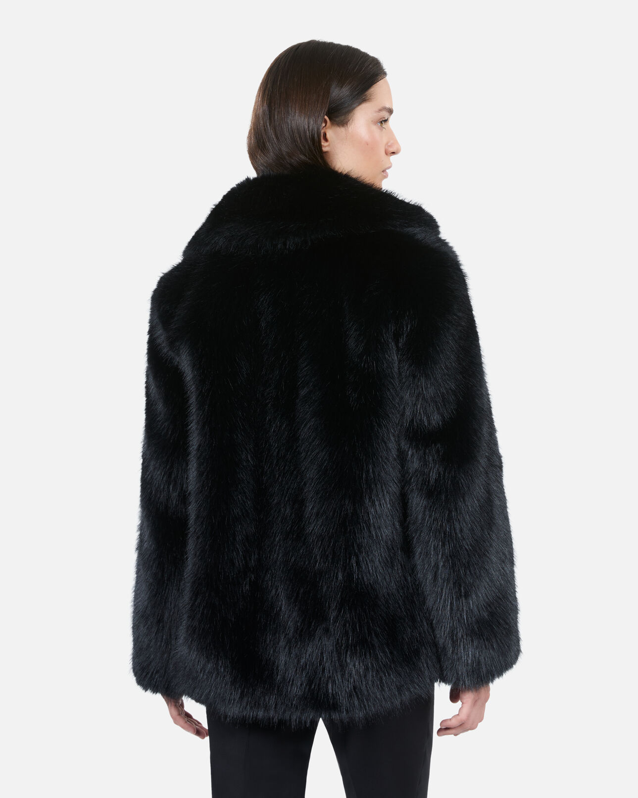 The Kooples MUJER BLACK abrigo efecto piel negro