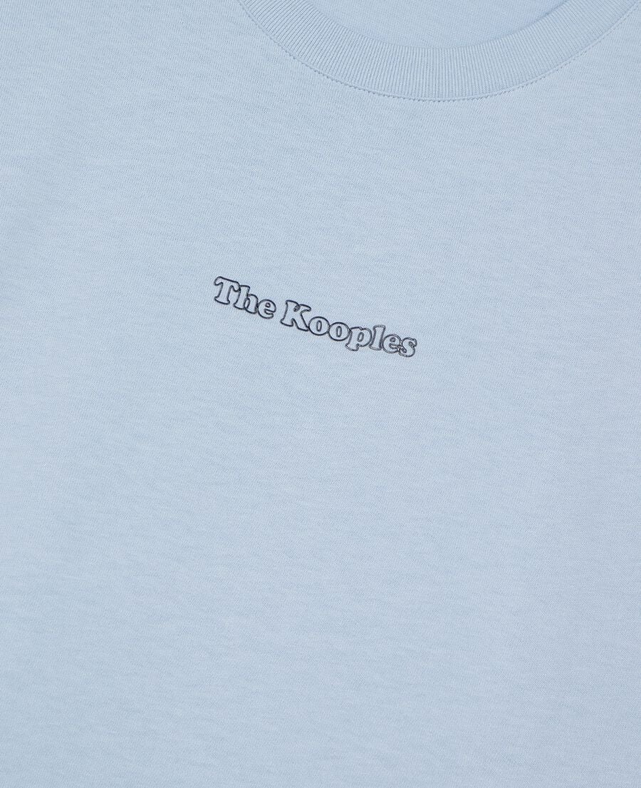 The Kooples H LIGHT BLUE t-shirt with contrasting blue logo