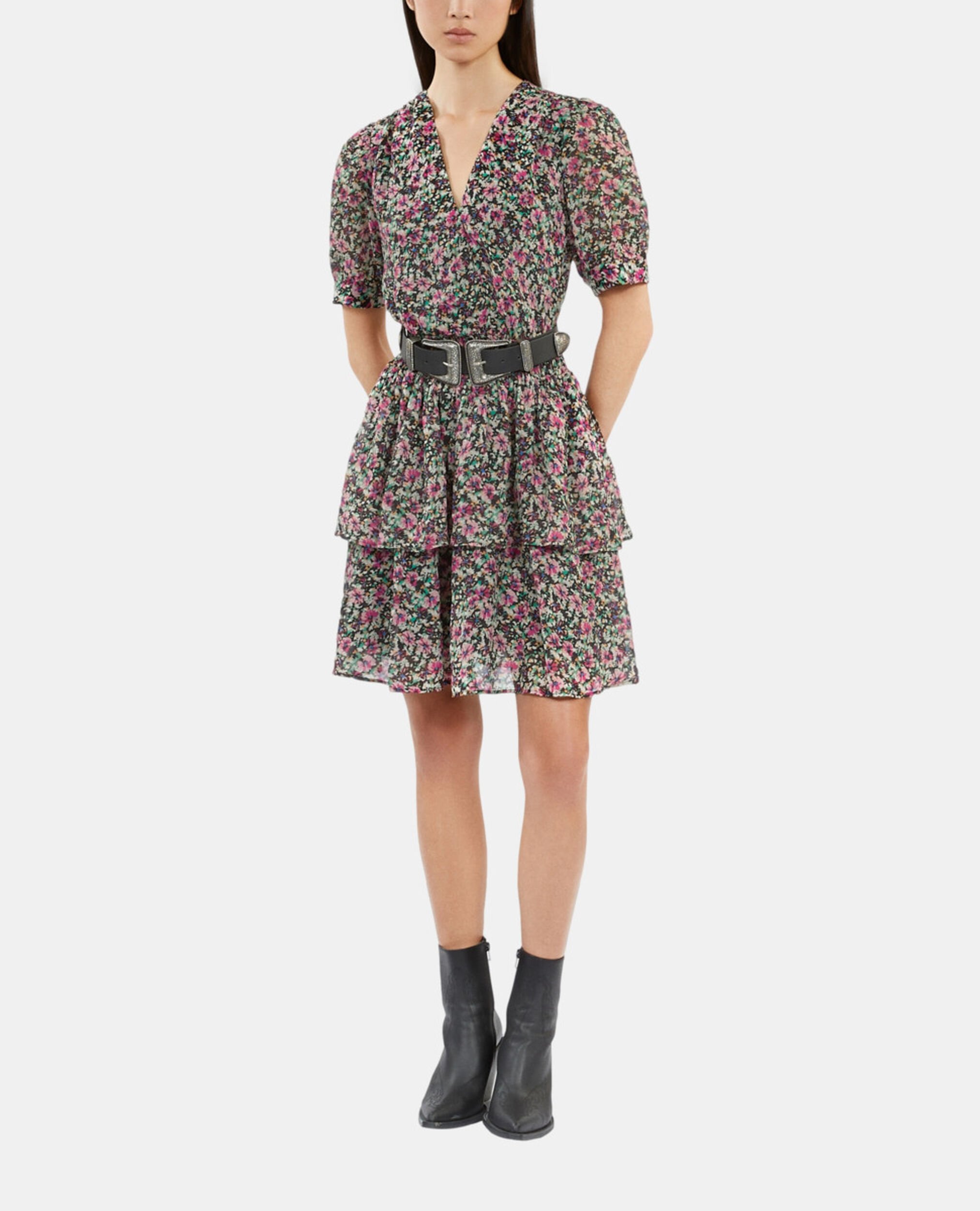 Short printed dress with smocks, MULTICO, hi-res image number null