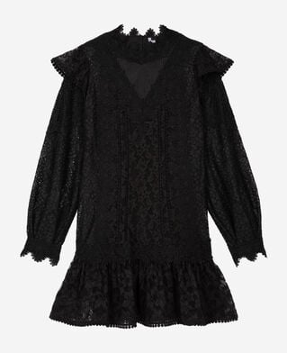 The Kooples FEMME BLACK robe courte en dentelle noire