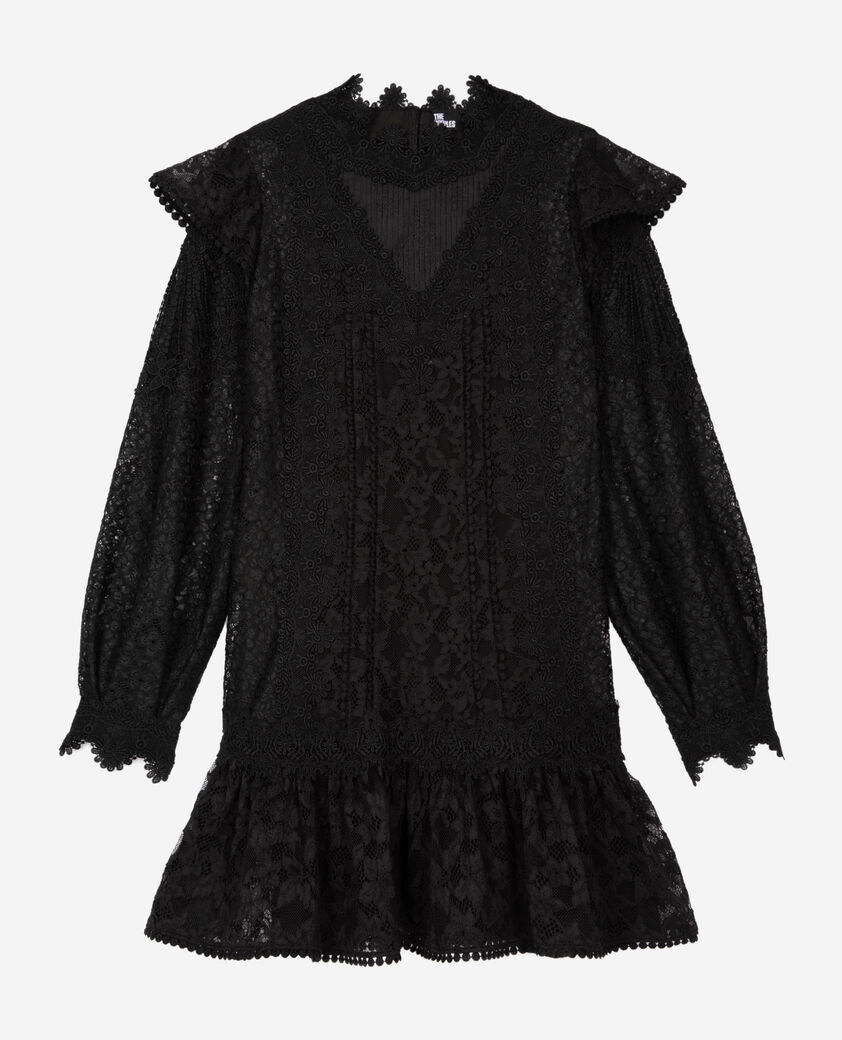 The Kooples WOMEN BLACK short black lace dress