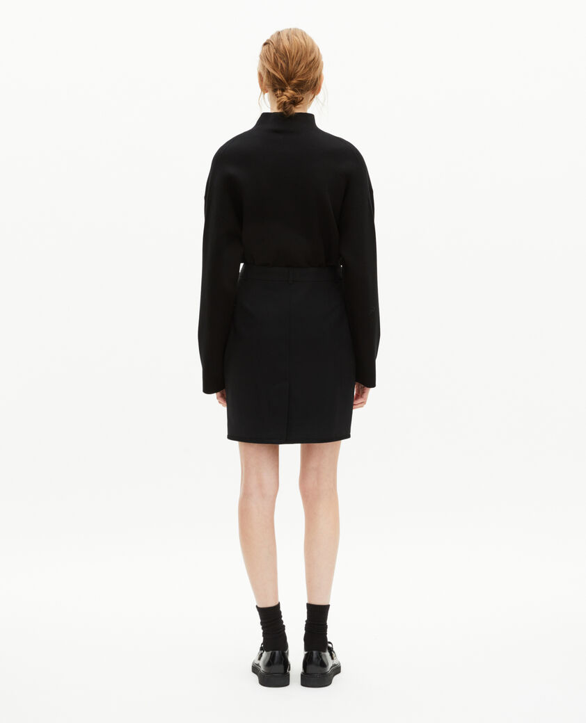 The Kooples WOMEN BLACK short skirt with black satin edges