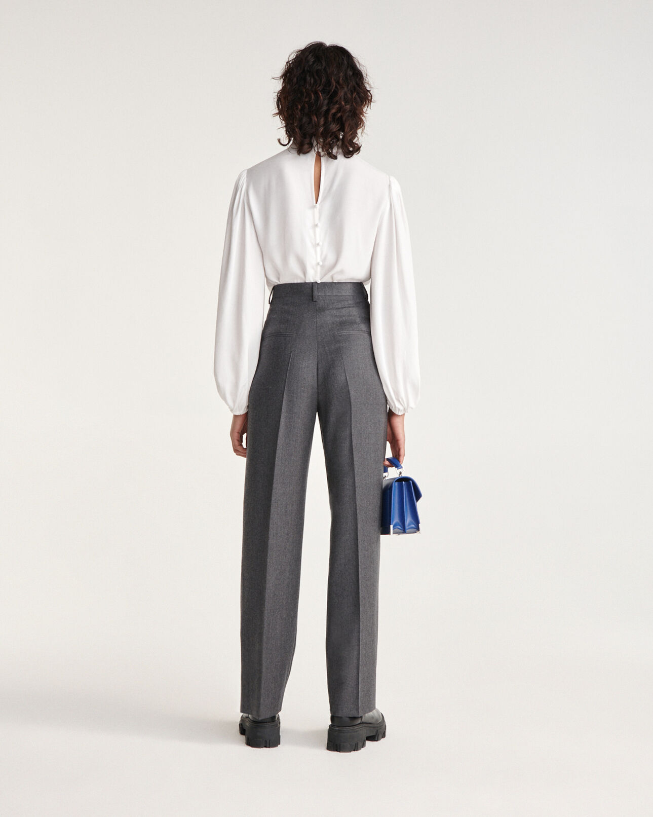 The Kooples MUJER WHITE top fluido blanco cuello alto