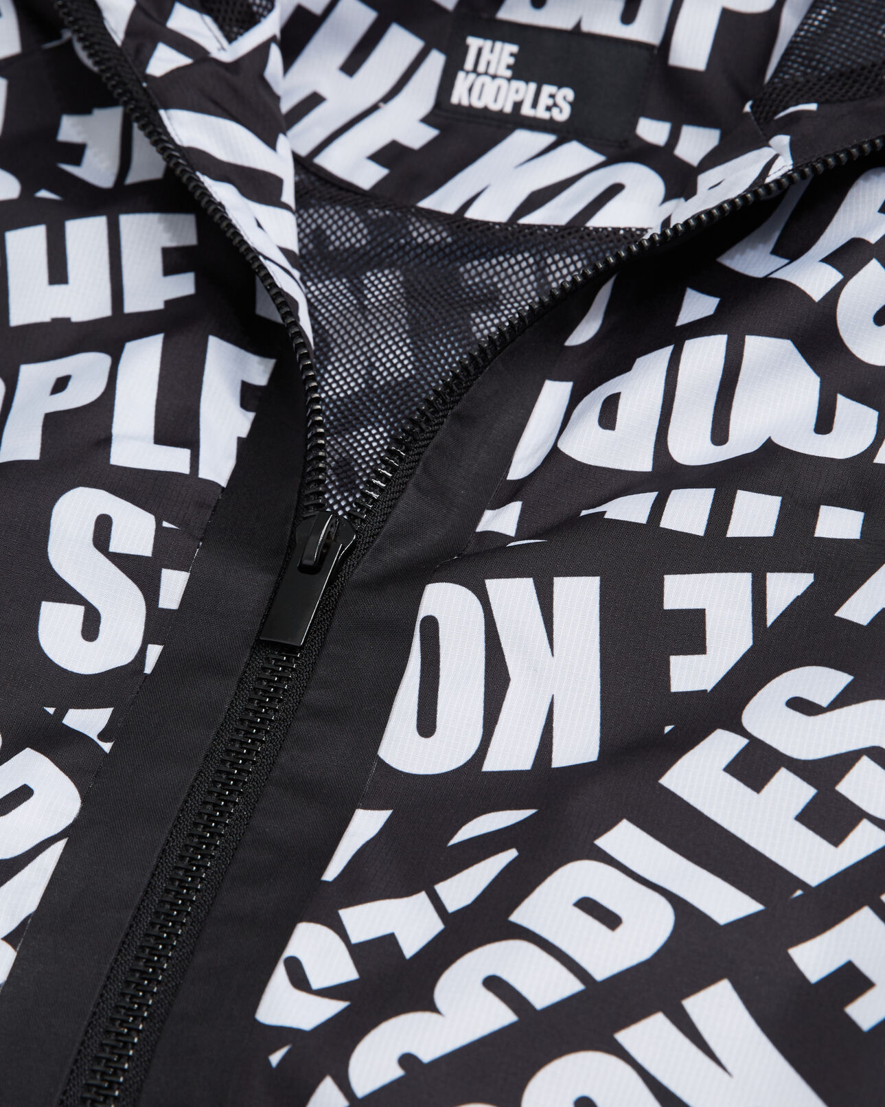 The Kooples MEN BLACK / WHITE windbreaker with tape logo
