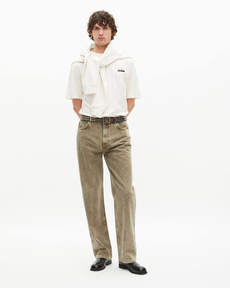 The Kooples MEN OLIVE straight-cut olive jeans