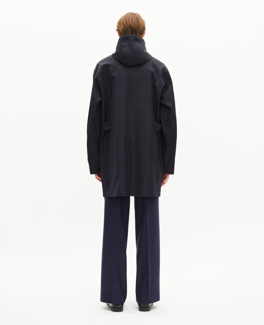 The Kooples MEN NAVY navy blue hooded water-repellent parka