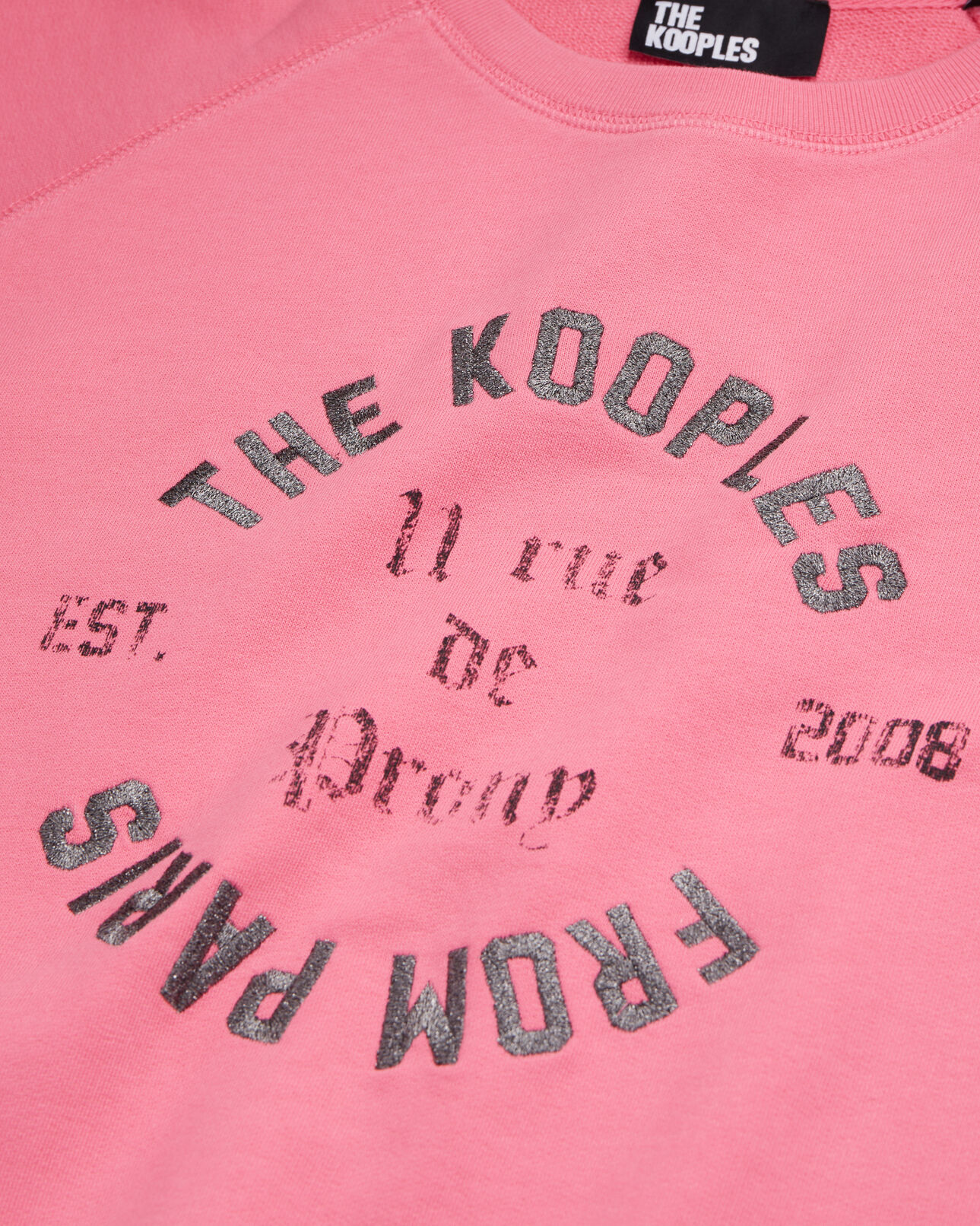 The Kooples FEMME OLD PINK sweatshirt rose avec sérigraphie 11 rue de prony