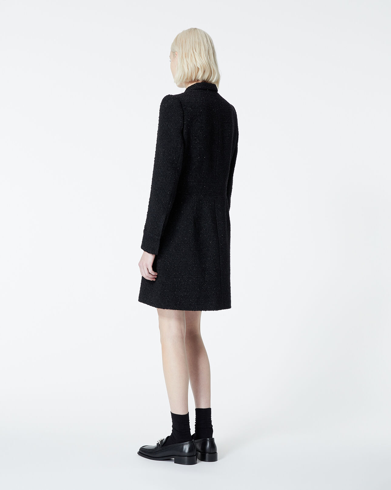 The Kooples WOMEN BLACK black tweed jacket dress