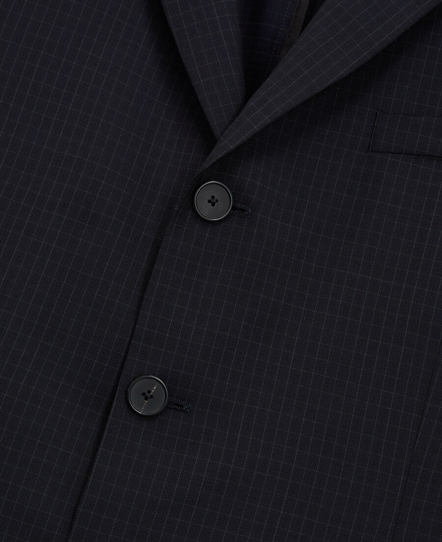 The Kooples H NAVY / WHITE wool suit jacket with check motif