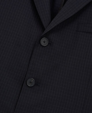 The Kooples H NAVY / WHITE wool suit jacket with check motif