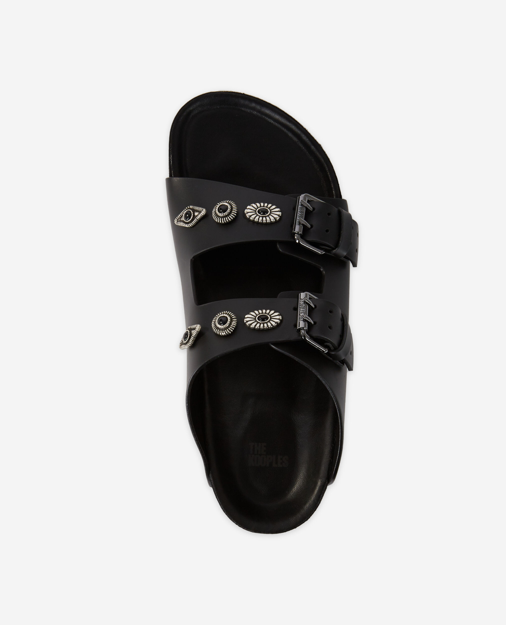 Black leather sandals | The Kooples - US