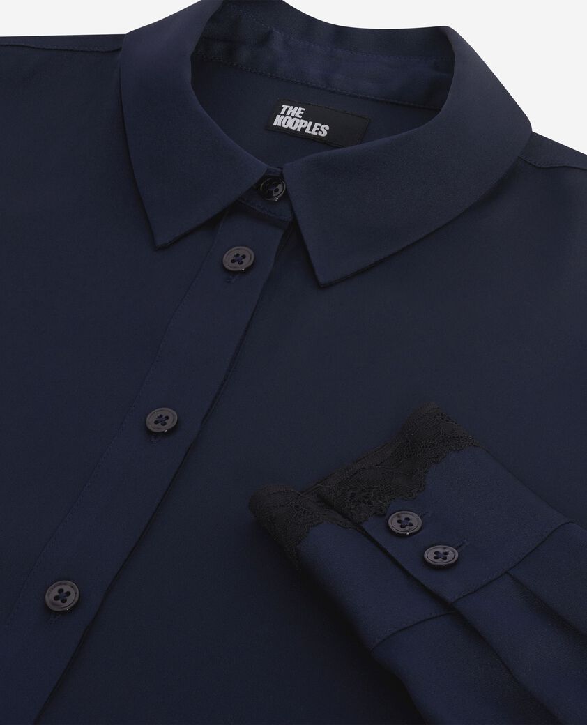 The Kooples WOMEN NAVY navy silk shirt