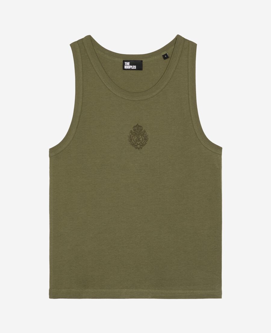 The Kooples WOMEN KAKI tank top with khaki crest