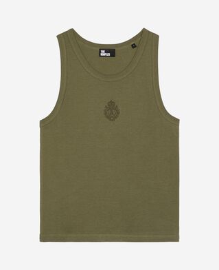 The Kooples WOMEN KAKI tank top with khaki crest