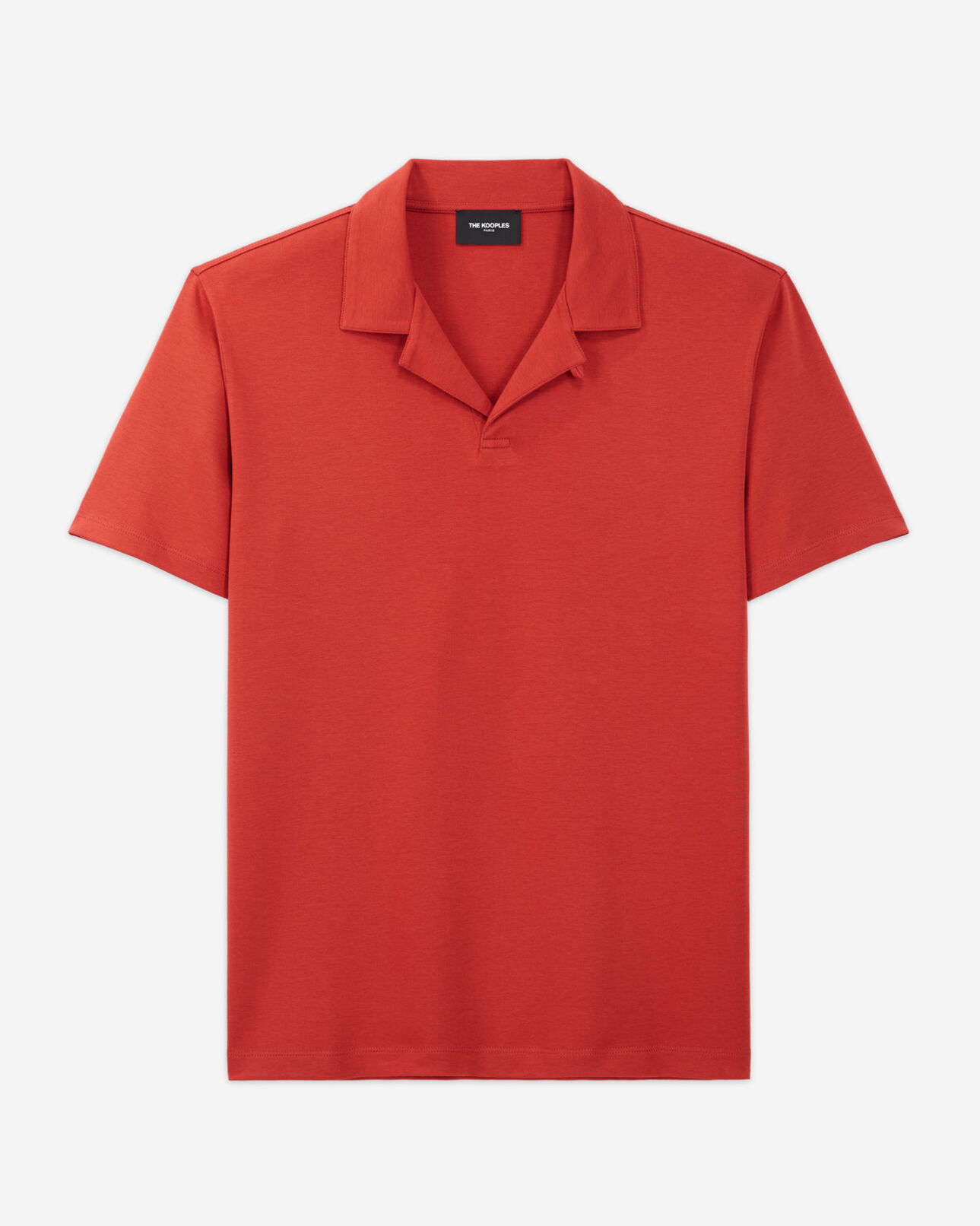 The Kooples MEN RED dark red cotton polo shirt with cuban collar