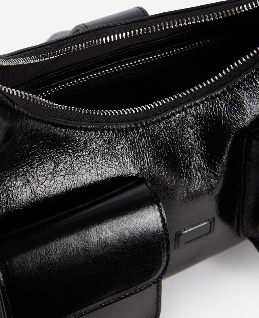 The Kooples WOMEN BLACK black vintage treatment leather amelia bag