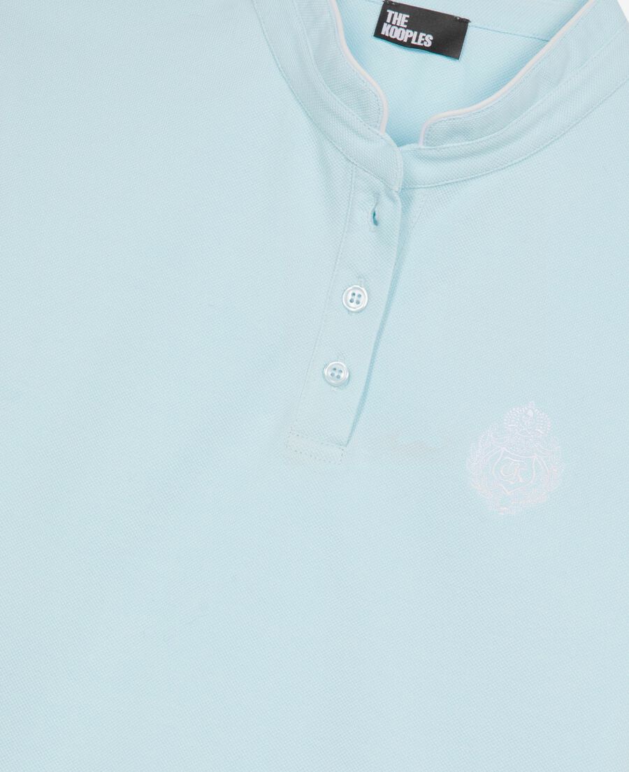 The Kooples WOMEN BABY BLUE light blue mandarin collar polo shirt